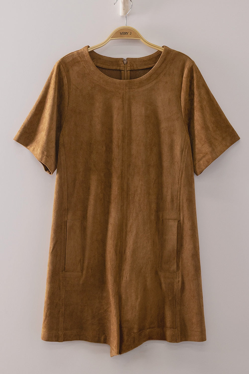 She Decided It Was Time Camel Suede Romper