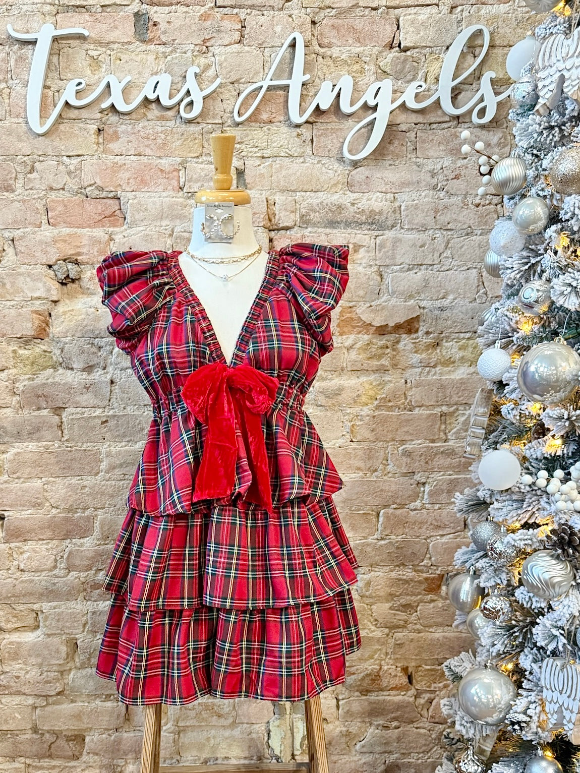 Sleigh Bells Ringing Red Plaid Dress