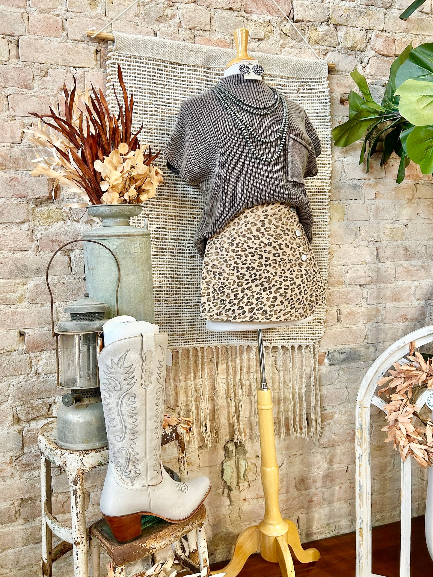 Not Here For A Long Time Brown Mineral Wash Knit Top