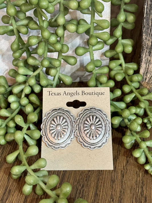 Silver Concho Earrings