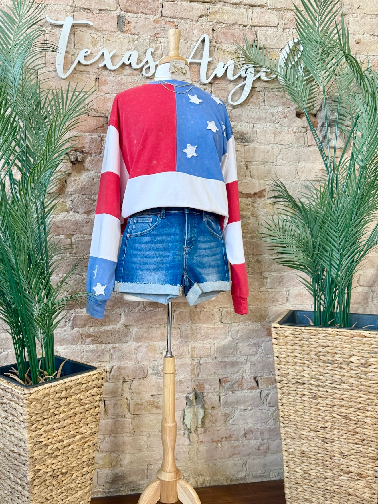 Proud American Girlie Flag Top