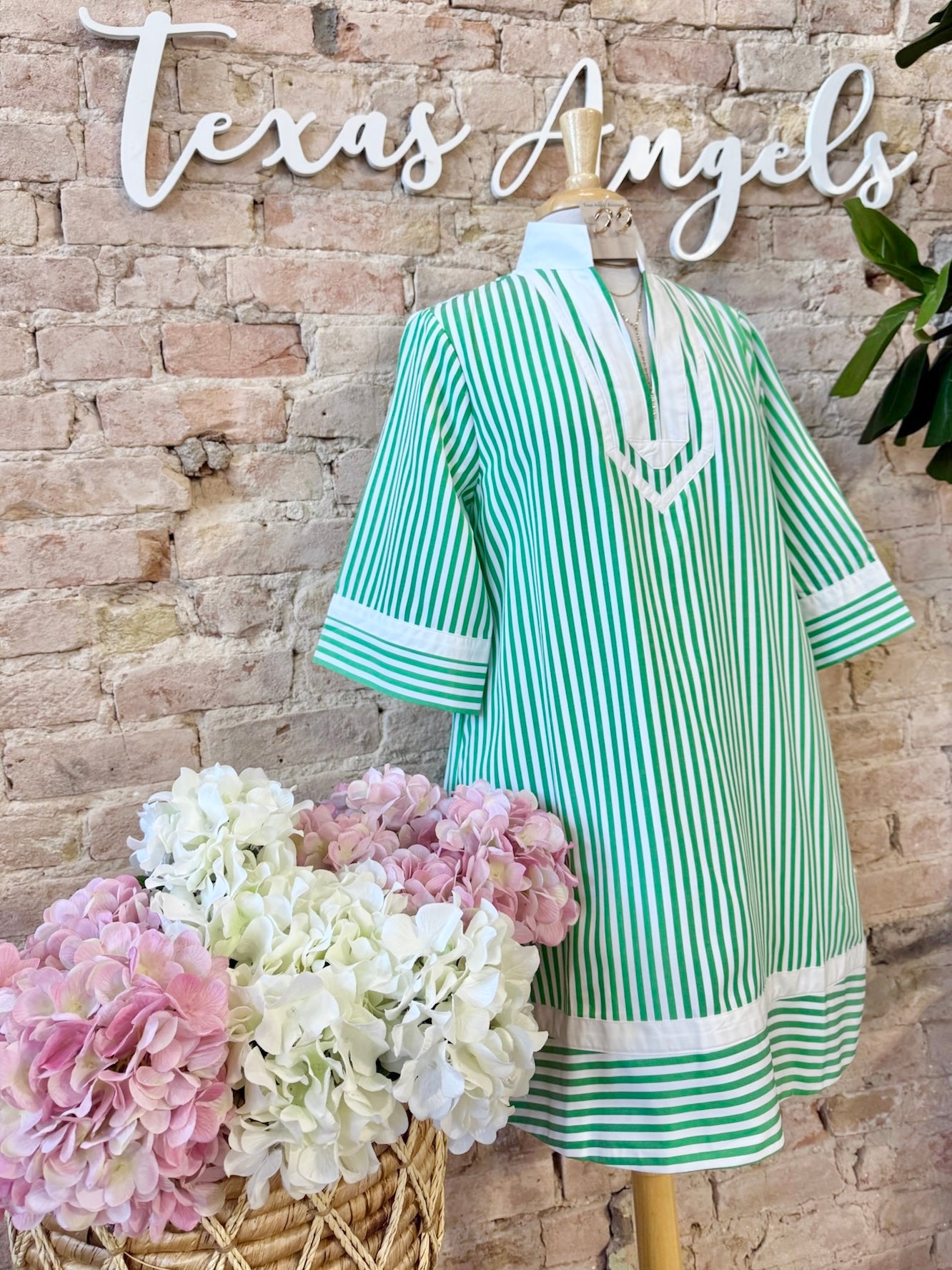 She Can & She Will Green Striped Dress