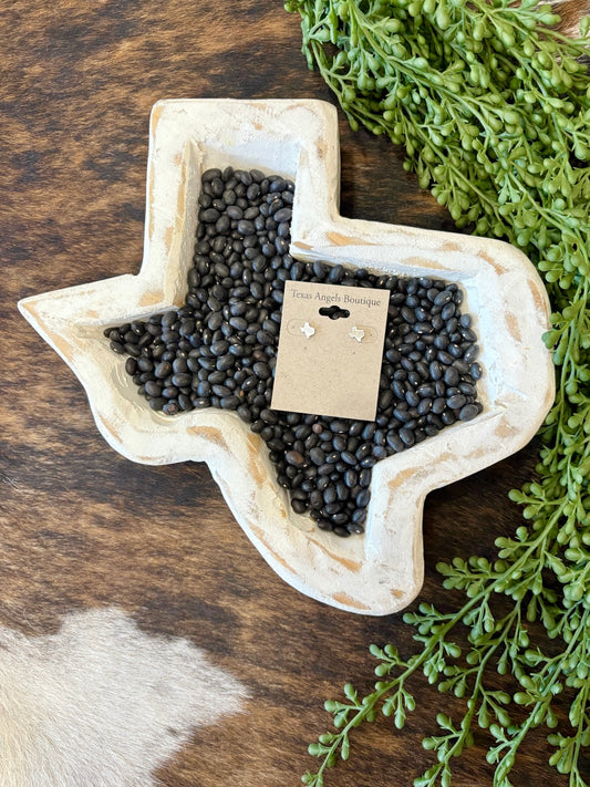 Silver Texas State Earrings
