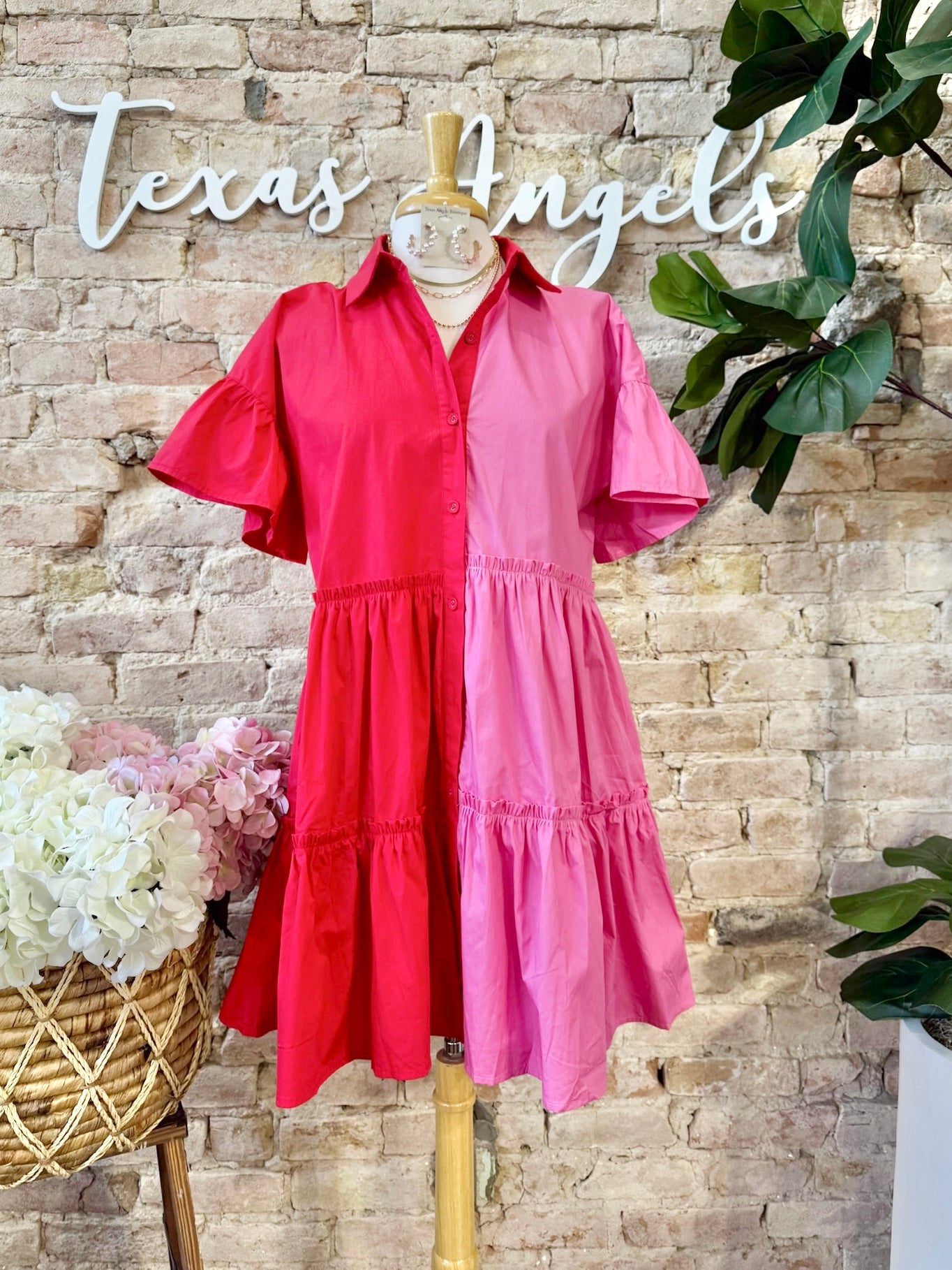 Promise You Forever Red & Pink Color Block Dress