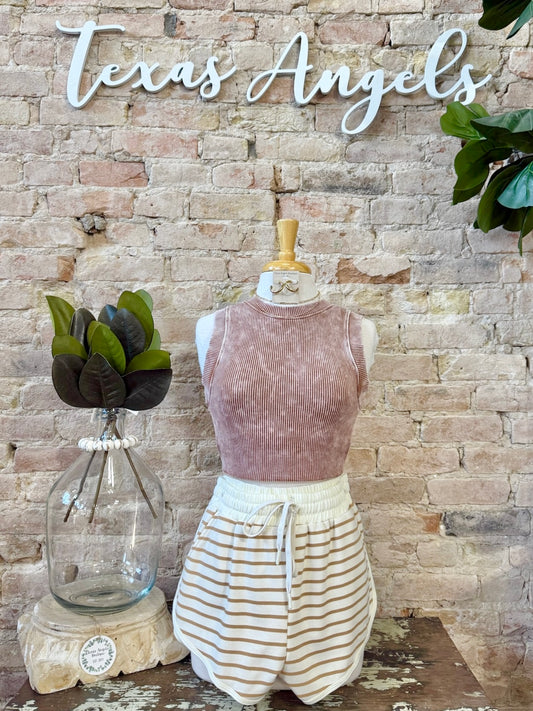 It Will Be Ivory Striped Lounge Shorts