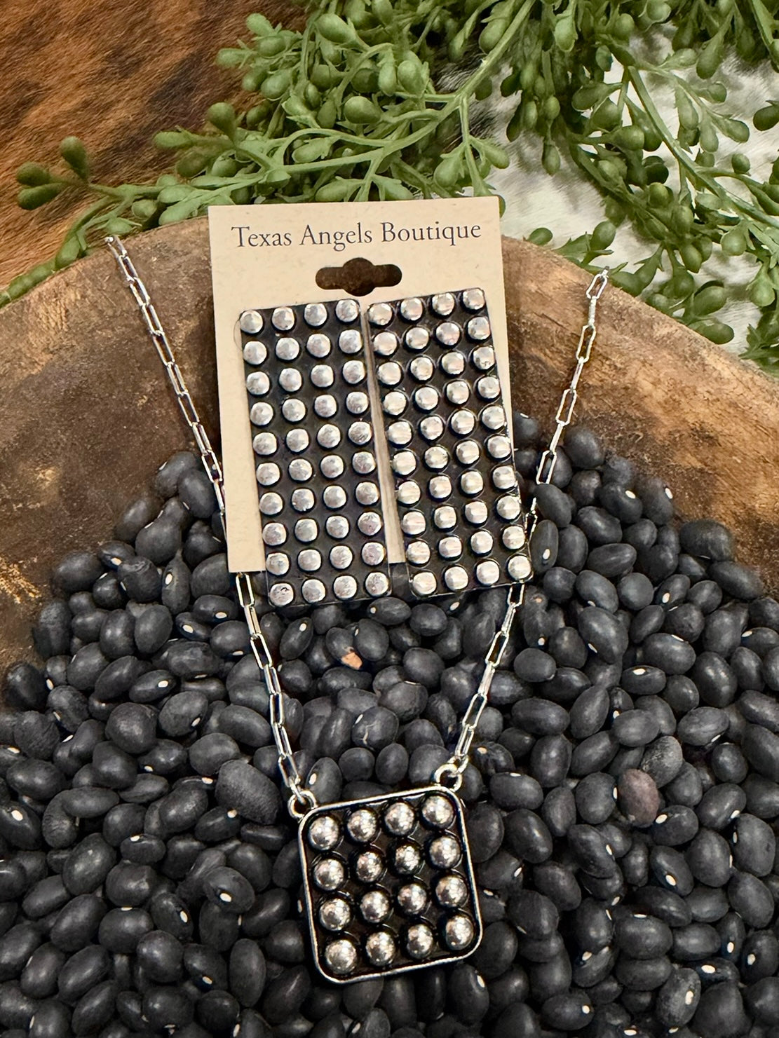Silver Square Pendant Necklace
