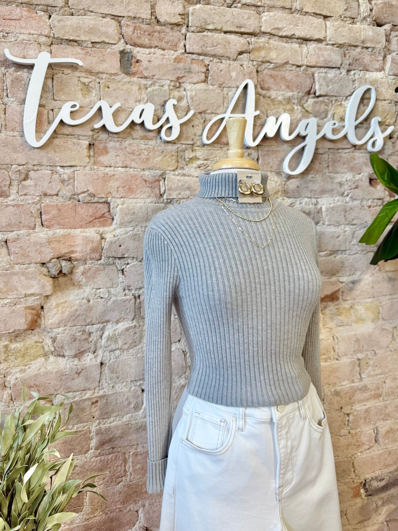 Let's Make A Toast Grey Turtleneck