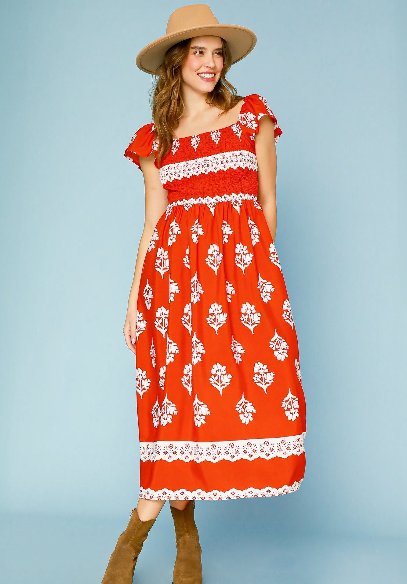 Vacation Bound Red Boho Maxi Dress