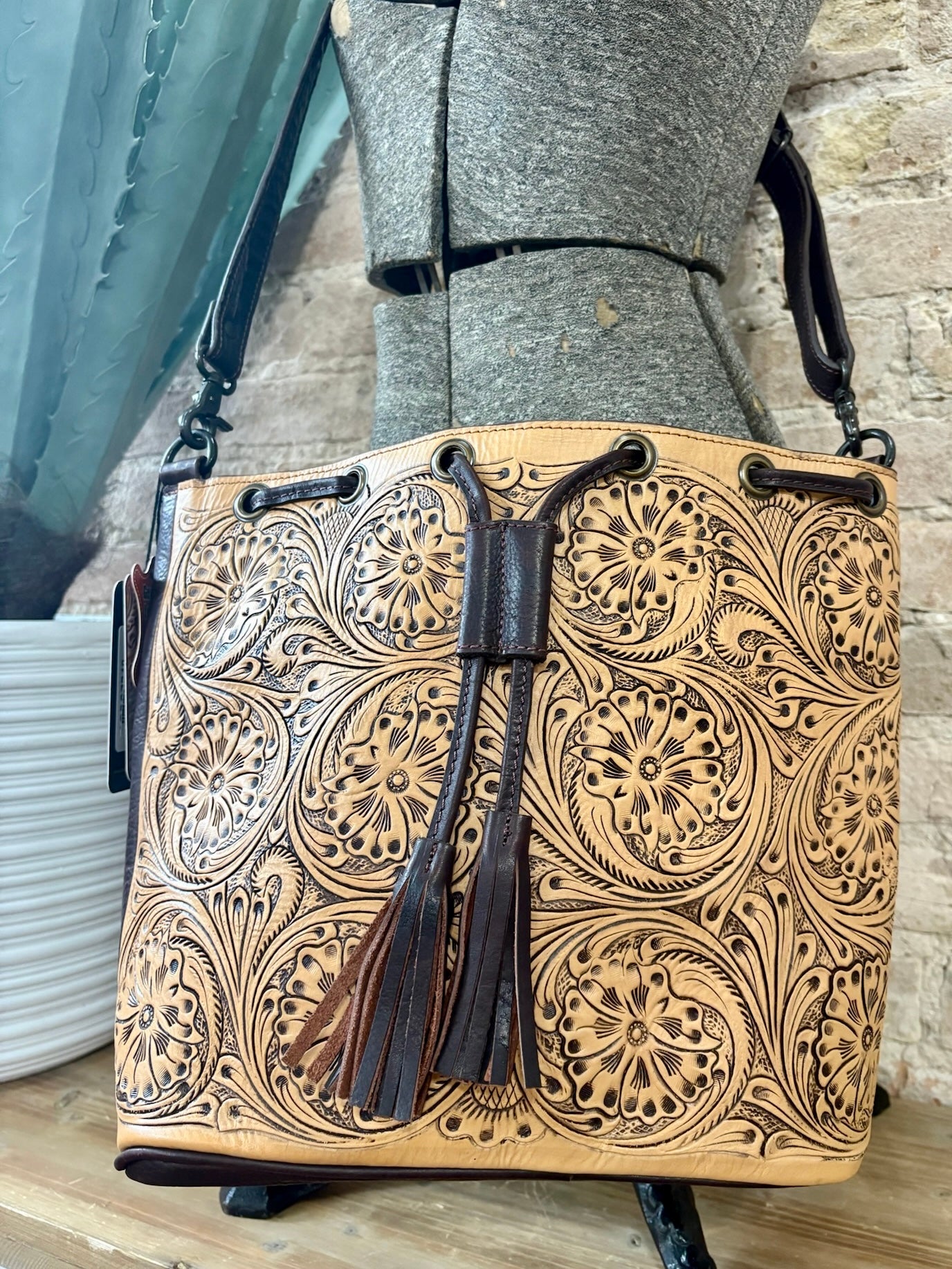 American Darling Tooled Leather Handbag