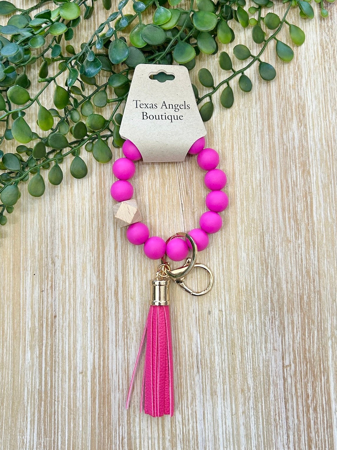 Beaded Silicone Tassel Keychain