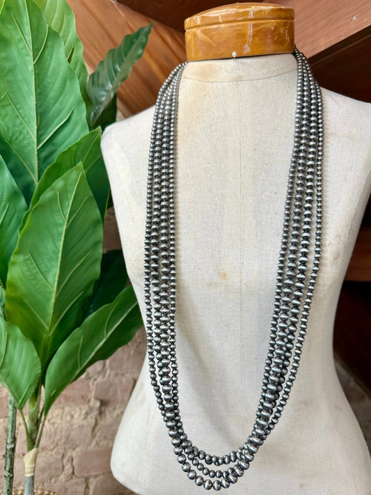 Silver Beaded Layered Necklace