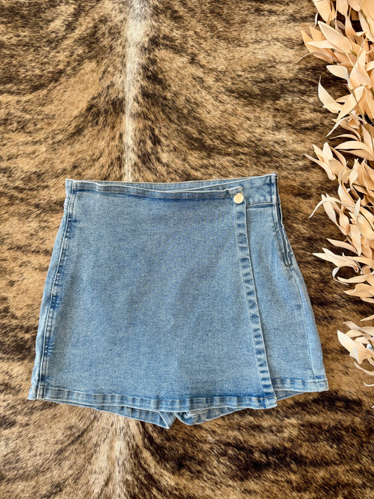The Damage Is Done Denim Skort
