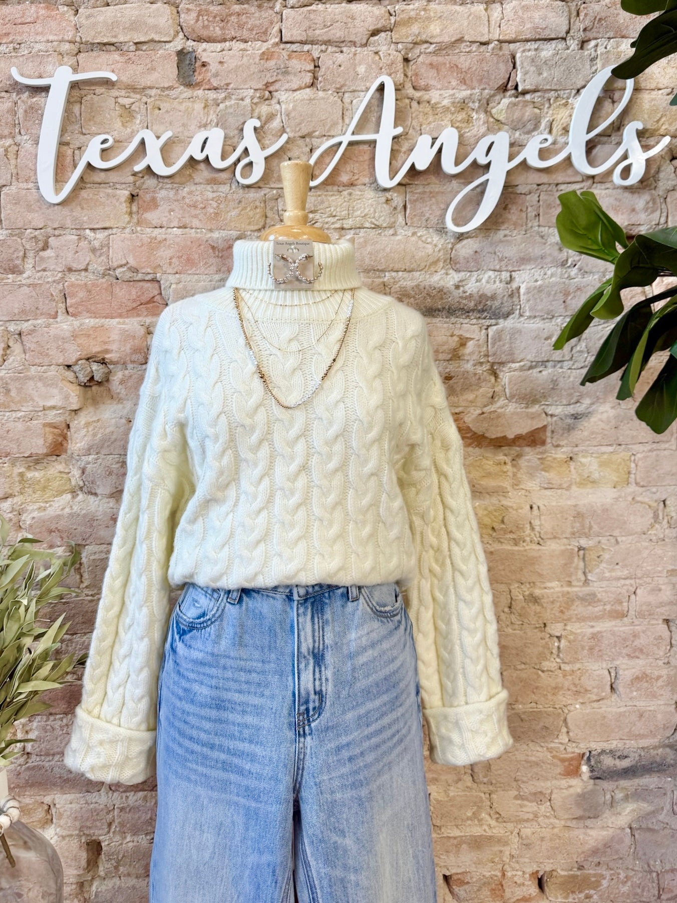 Wishful Thinking Ivory Turtleneck Sweater