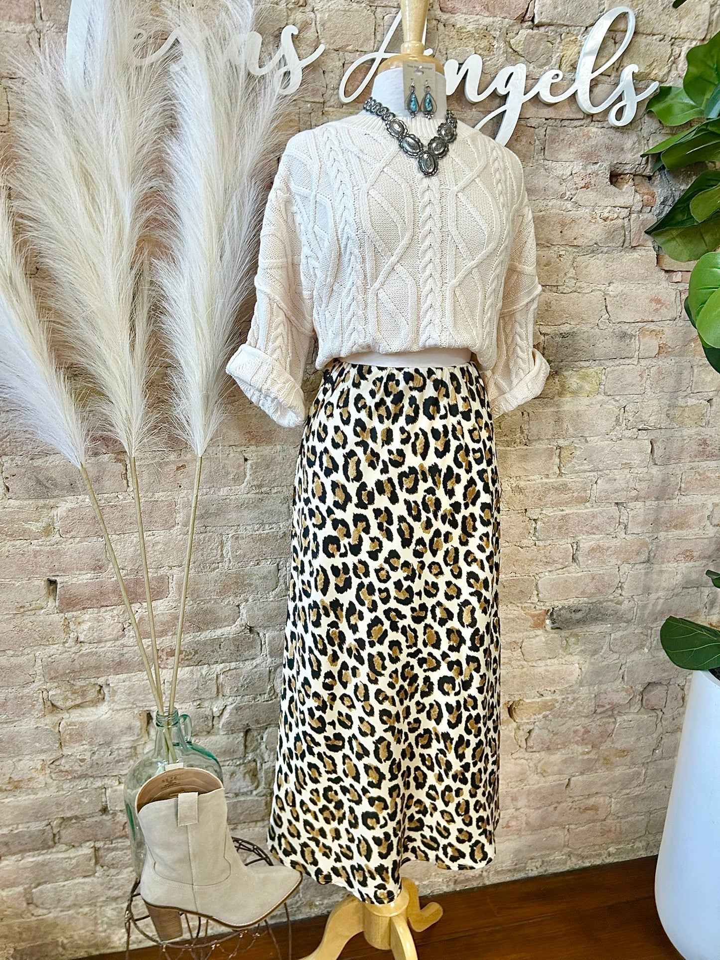 RESTOCK Like No Other Light Leopard Print Mid Maxi