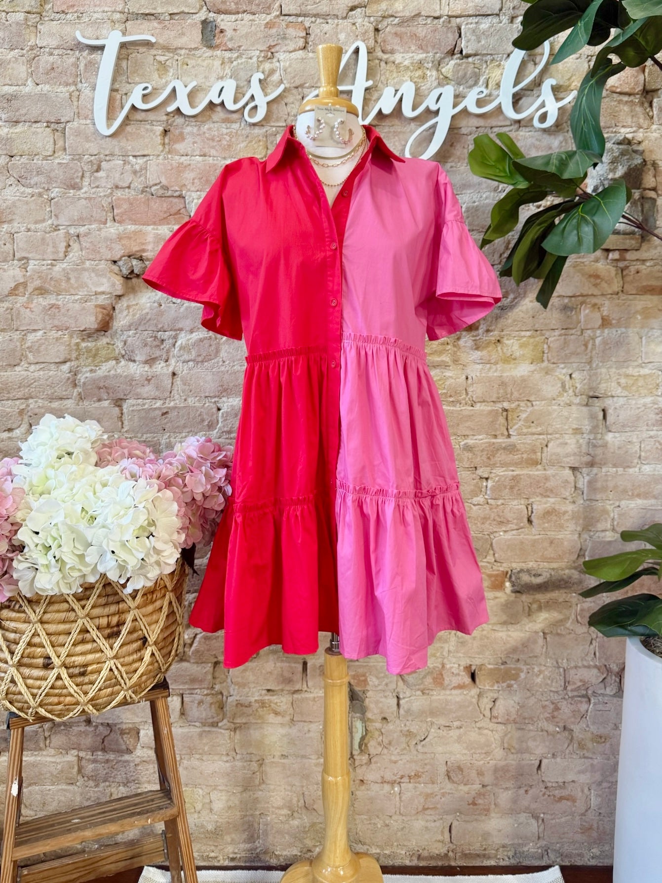 Promise You Forever Red & Pink Color Block Dress