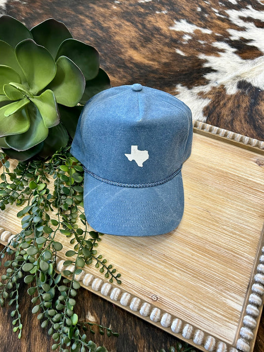Blue Texas State Trucker Cap