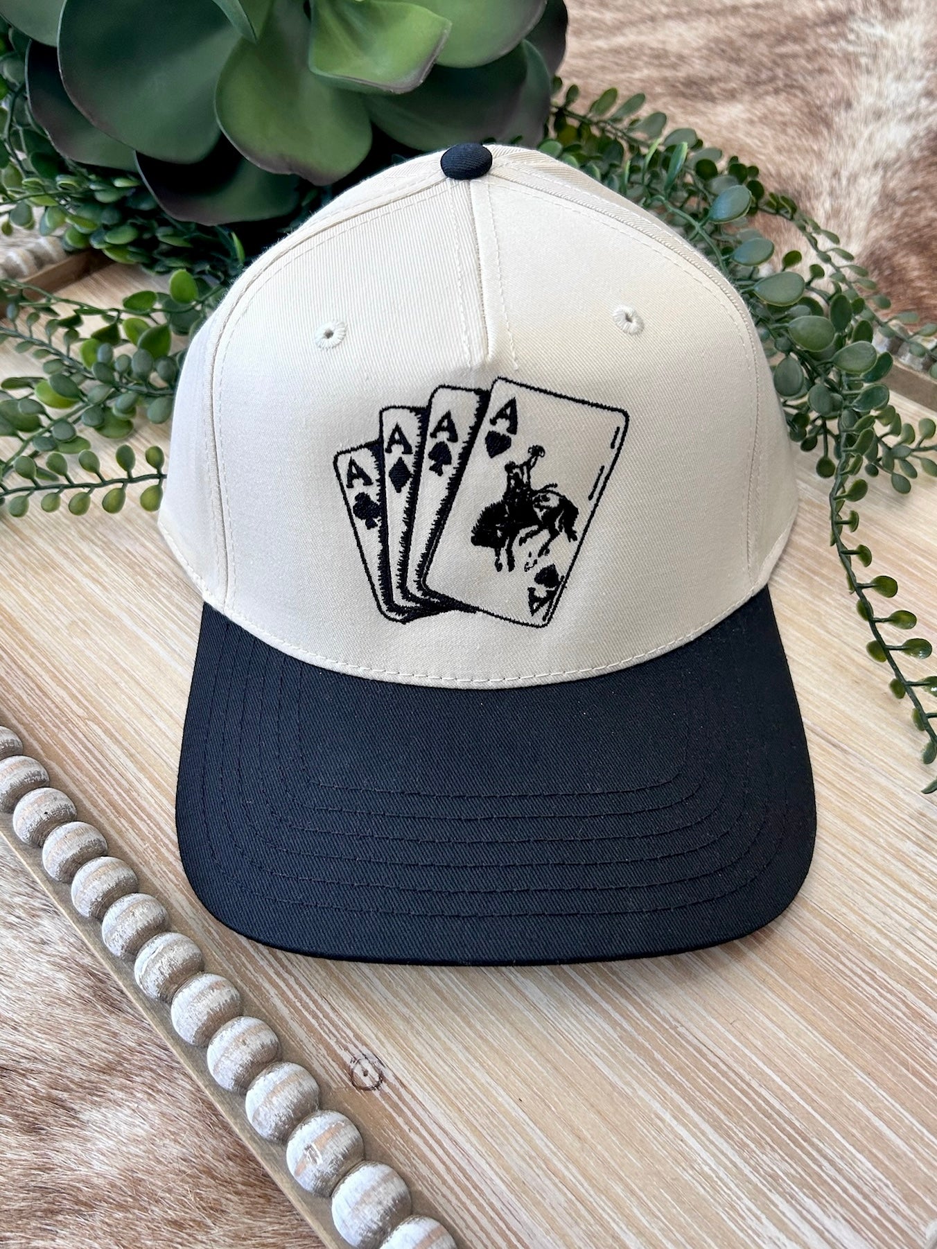 Gamblin' Man Black Embroidered Trucker Hat