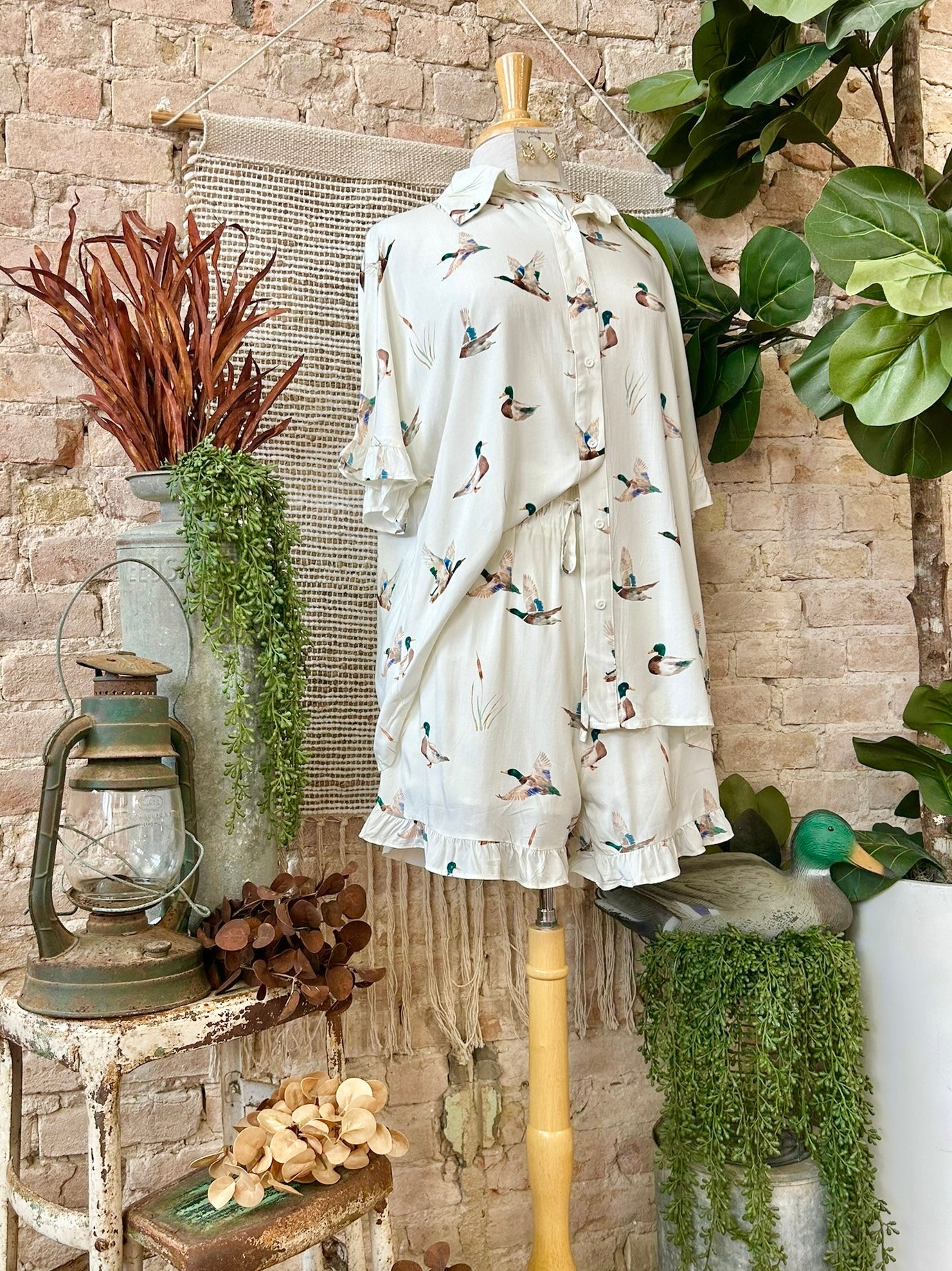 Don’t Ruffle My Feathers Mallard Duck Ruffled PJ Set