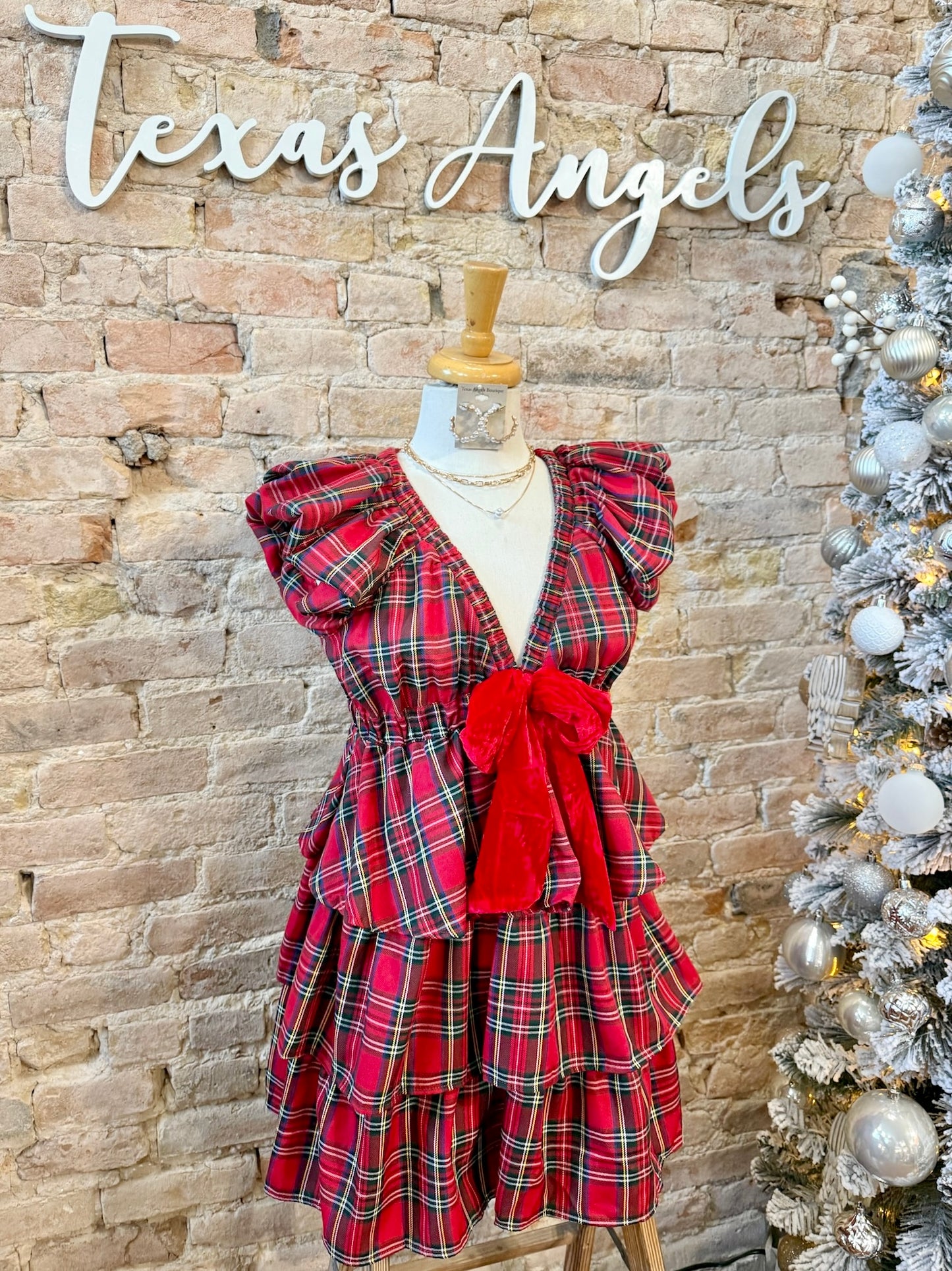 Sleigh Bells Ringing Red Plaid Dress