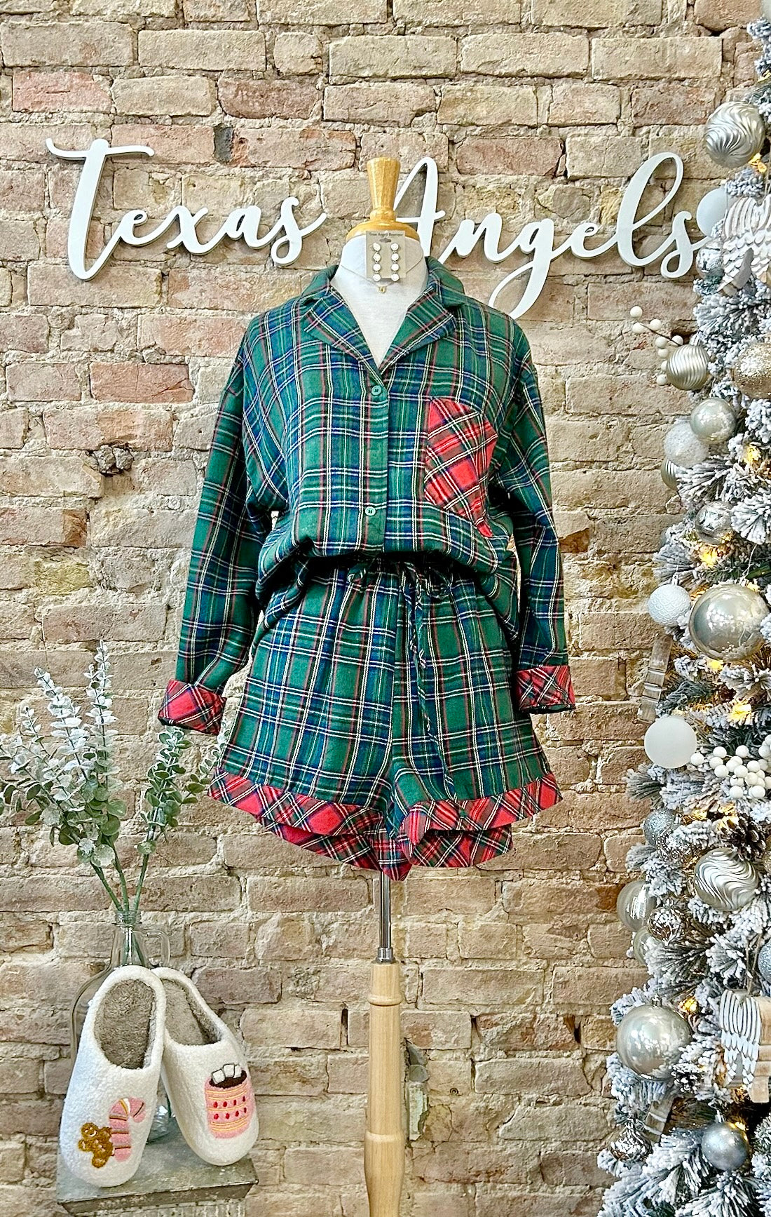 All I Want For Christmas Is Riley Green Plaid PJ Set