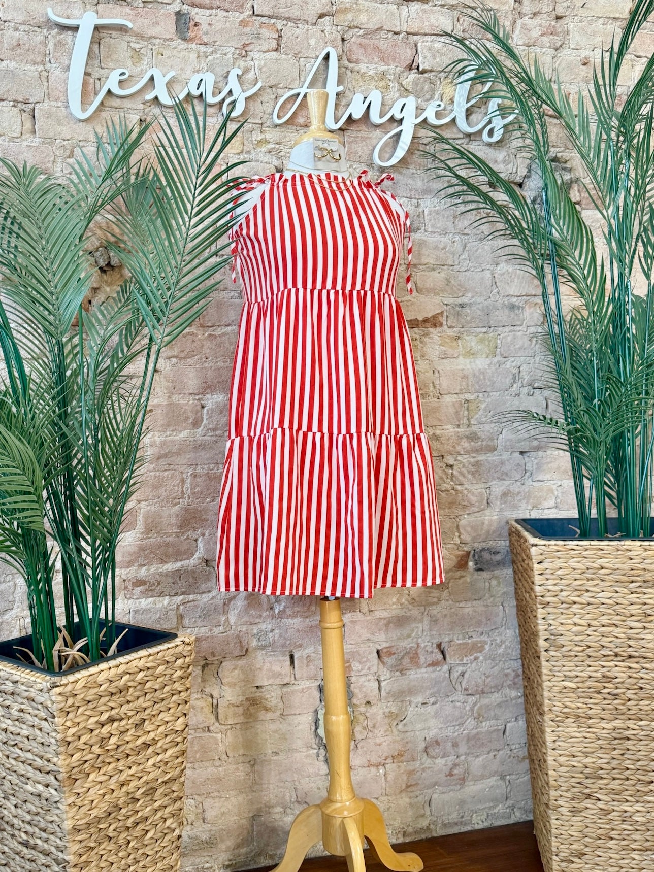 Summer Sunset Red Striped Dress