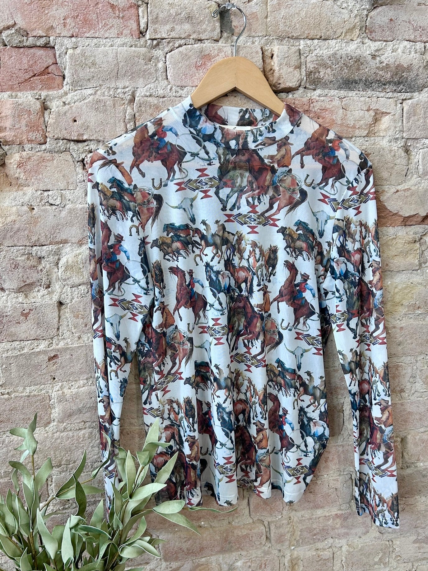 Hold Your Horses Mesh Western Top