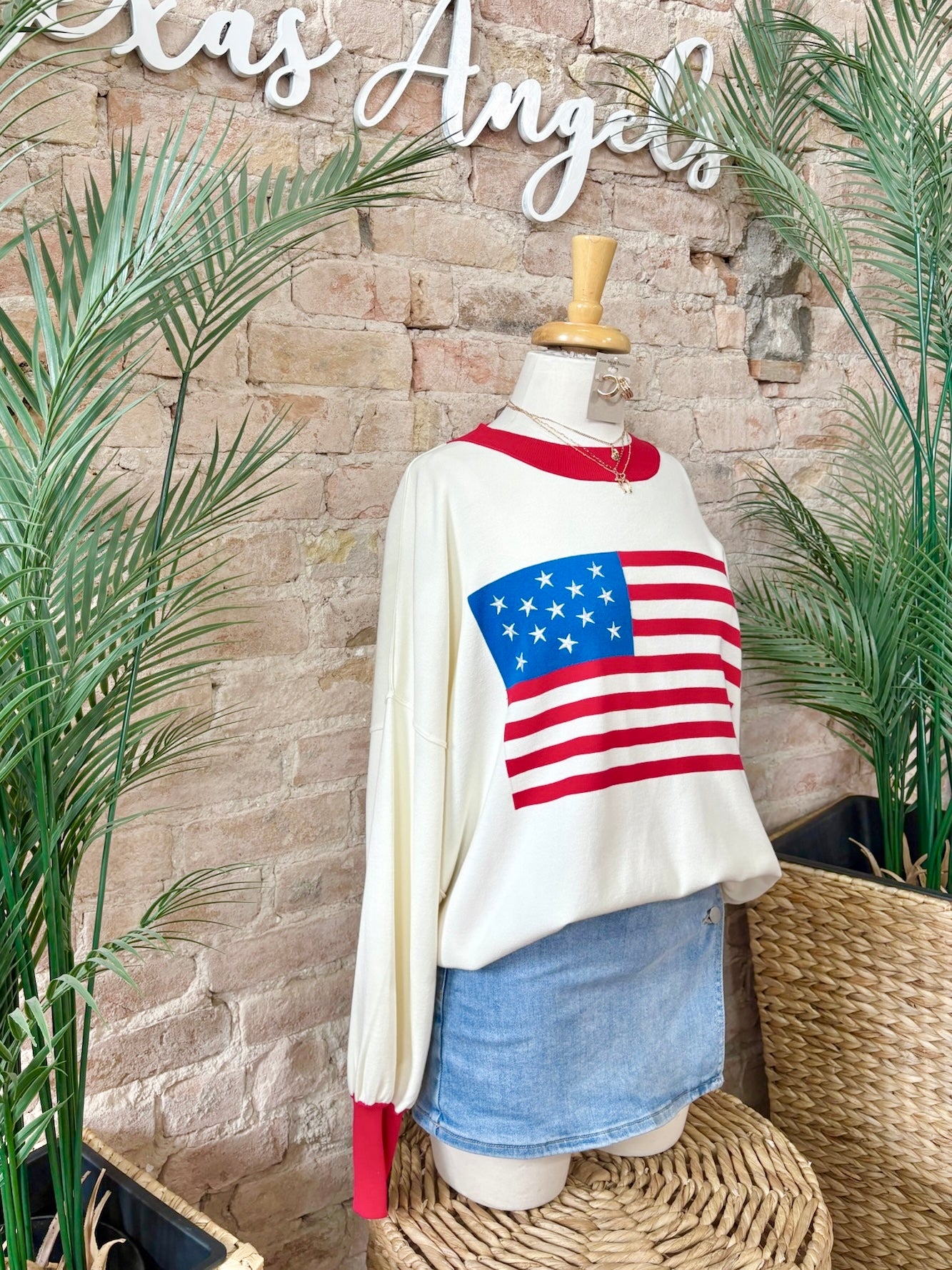 Courtesy Of The Red, White & Blue American Flag Top