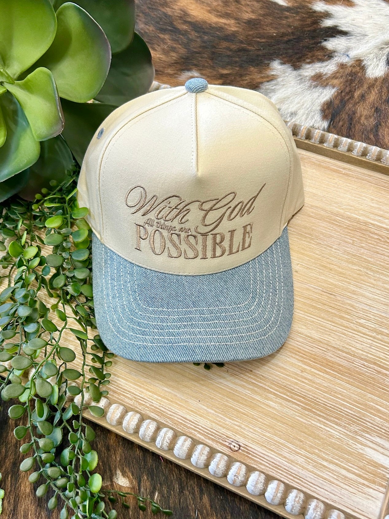 With God All Things Are Possible Embroidered Trucker Hat