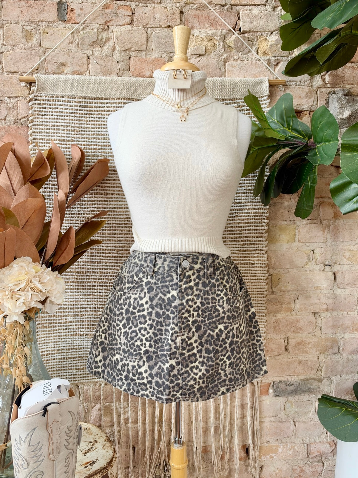 Enjoy Each Season Leopard Print Skirt