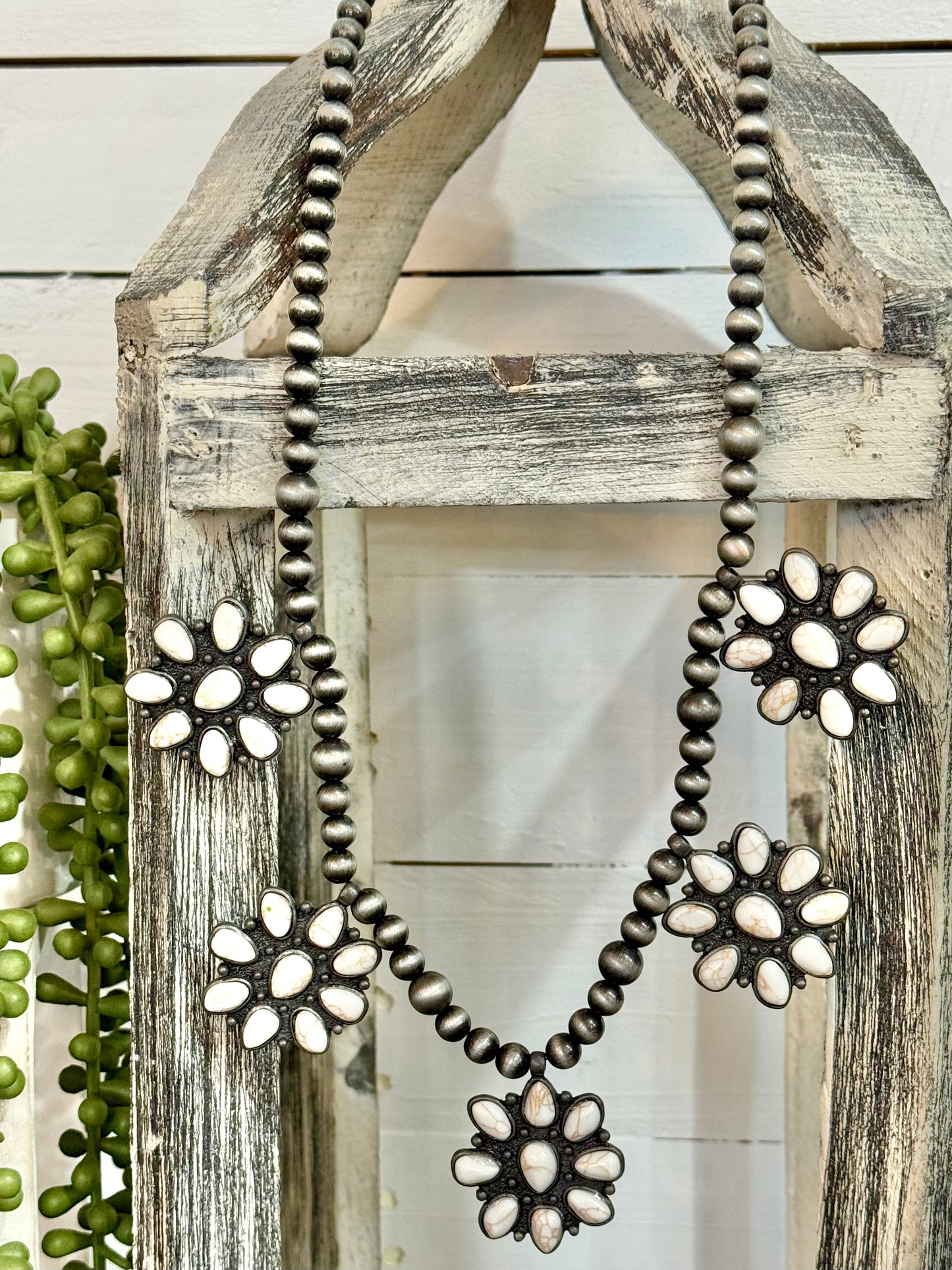 White Concho Necklace