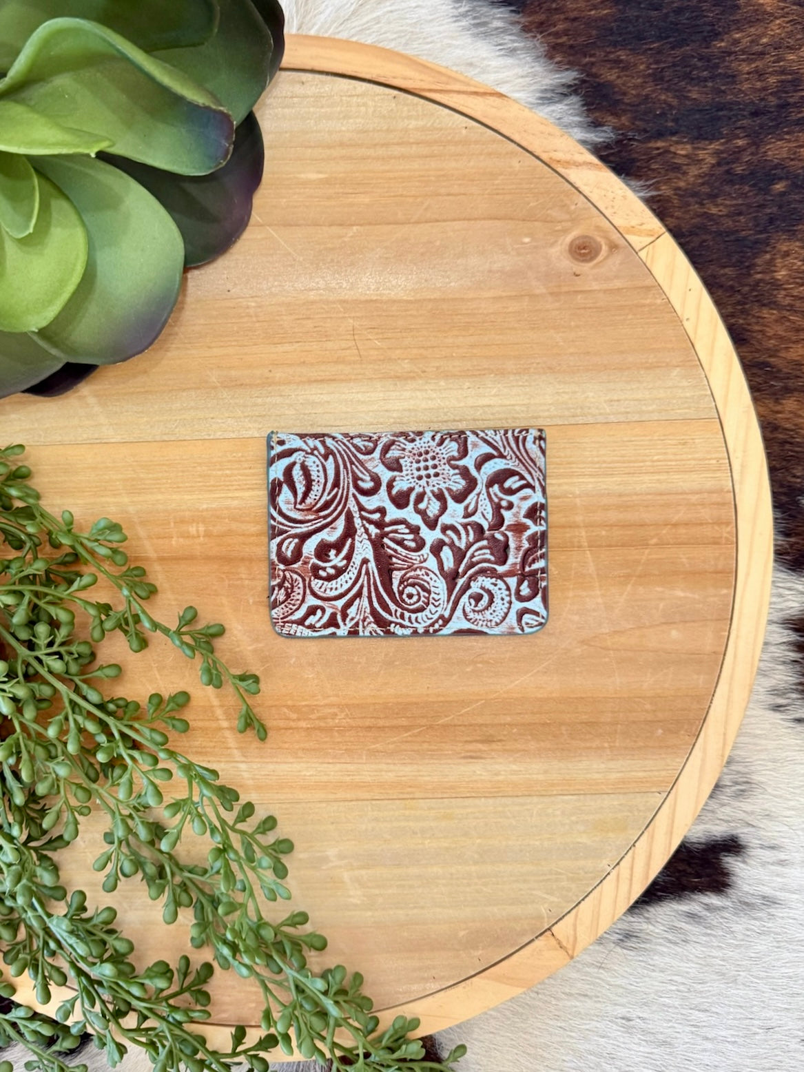 MYRA Tooled Leather Card Holder