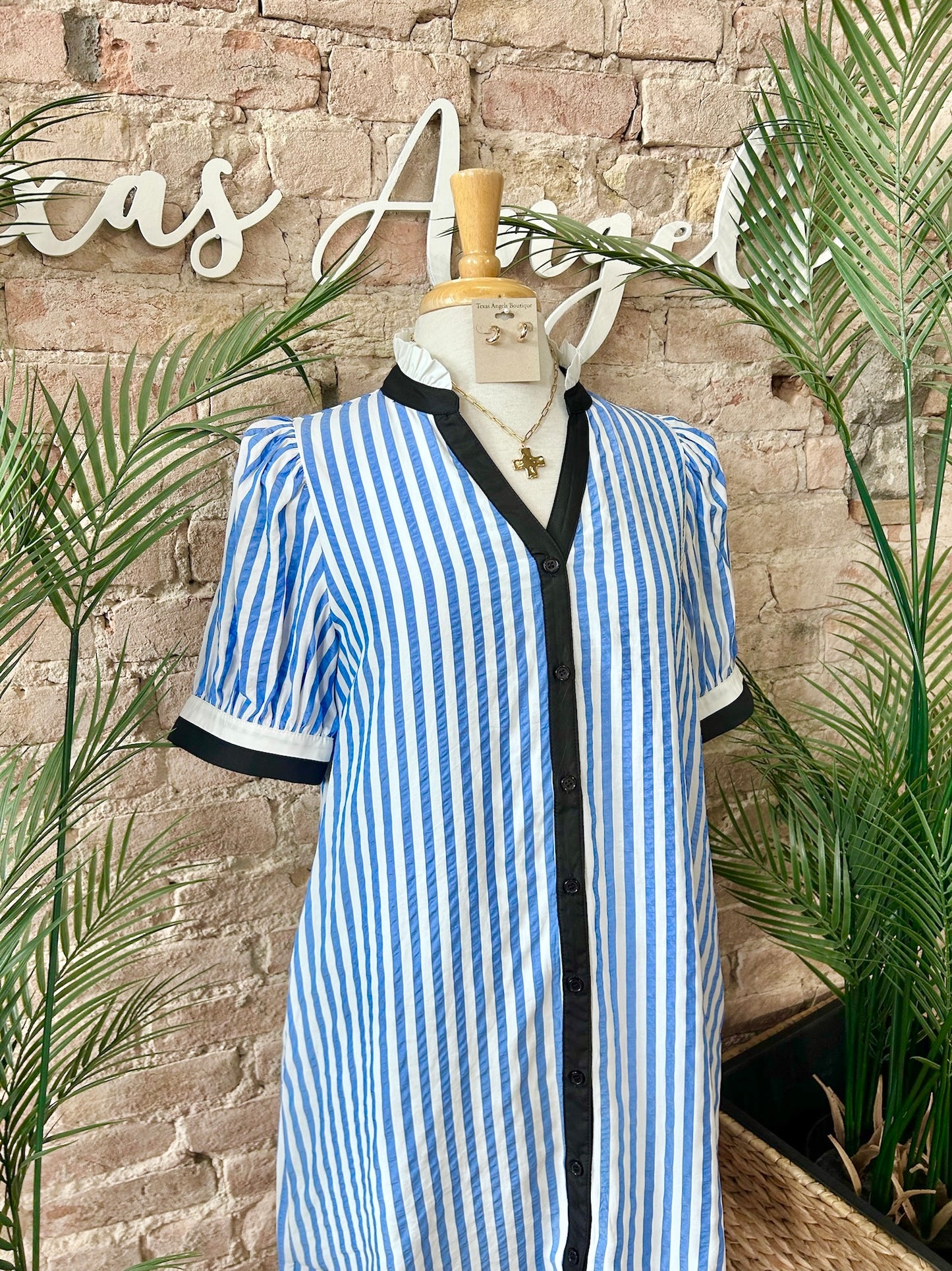 Seas The Day Blue Striped Dress