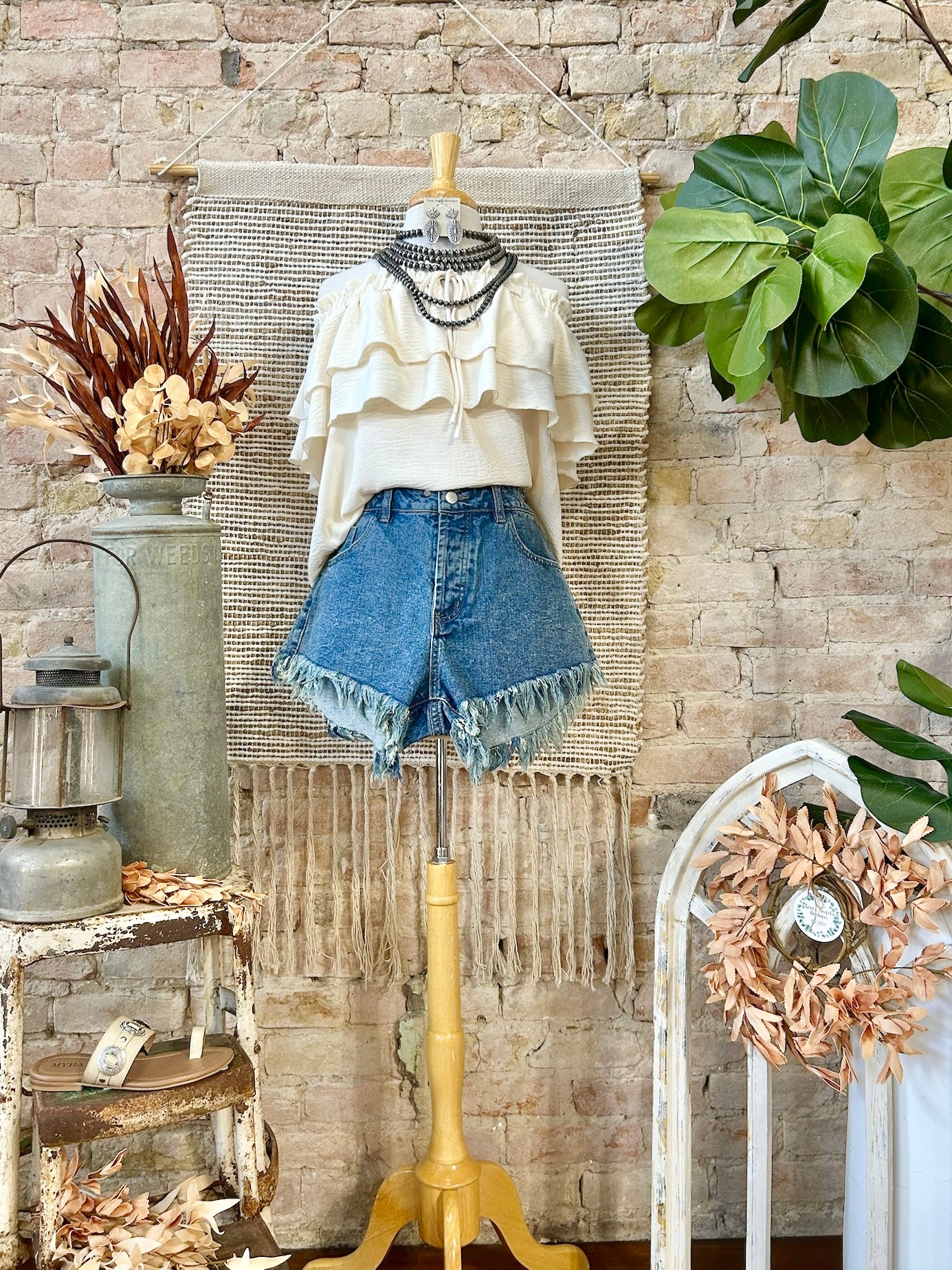 Been On My Mind Cream Off Shoulder Blouse