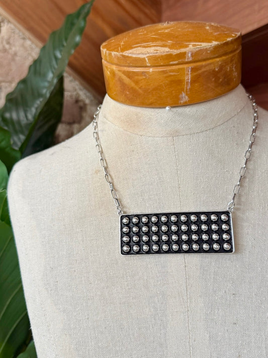 Silver Statement Pendant Necklace