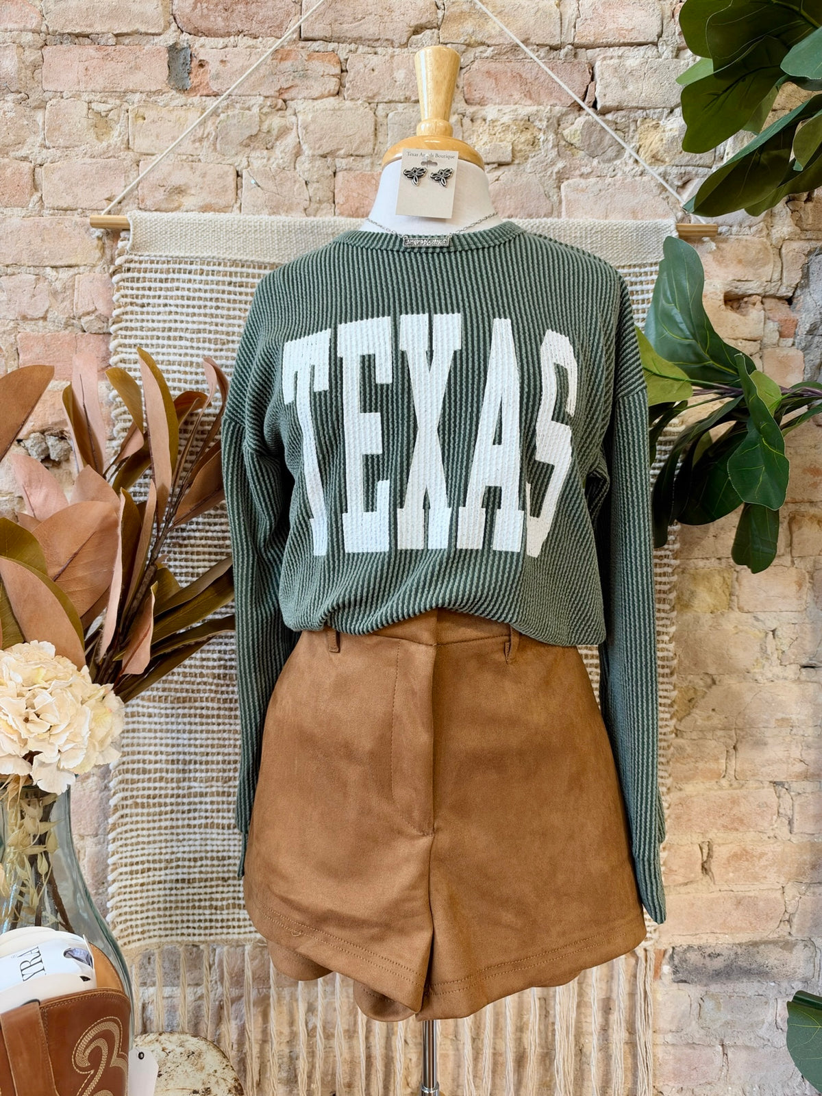 Texas On My Mind Olive Sweatshirt