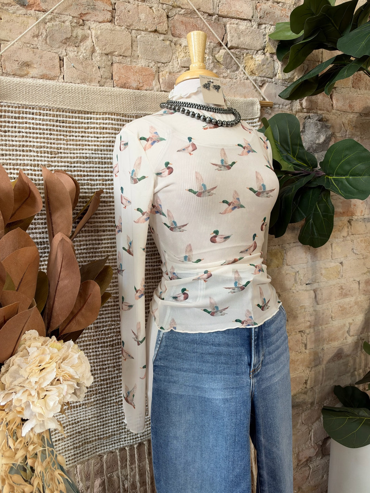 Minding My Own Mallard Duck Mesh Top