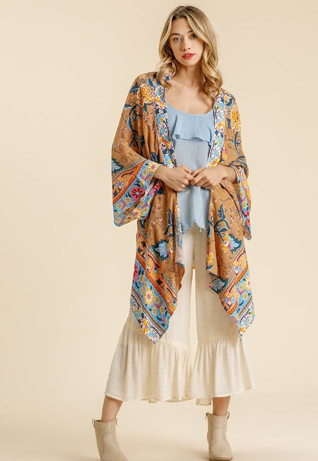 50% Off - Festival Fantasy Floral Print Kimono