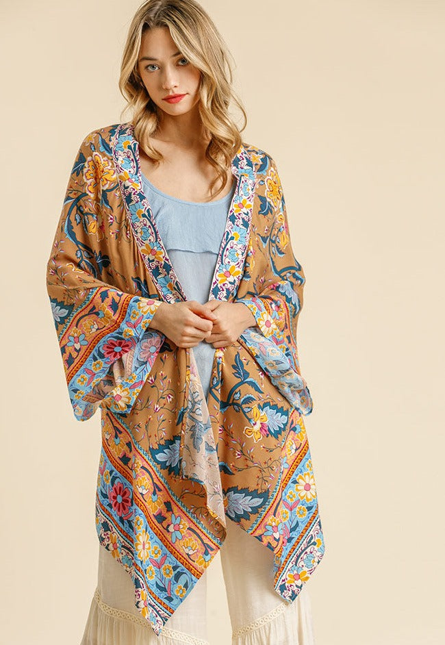 50% Off - Festival Fantasy Floral Print Kimono