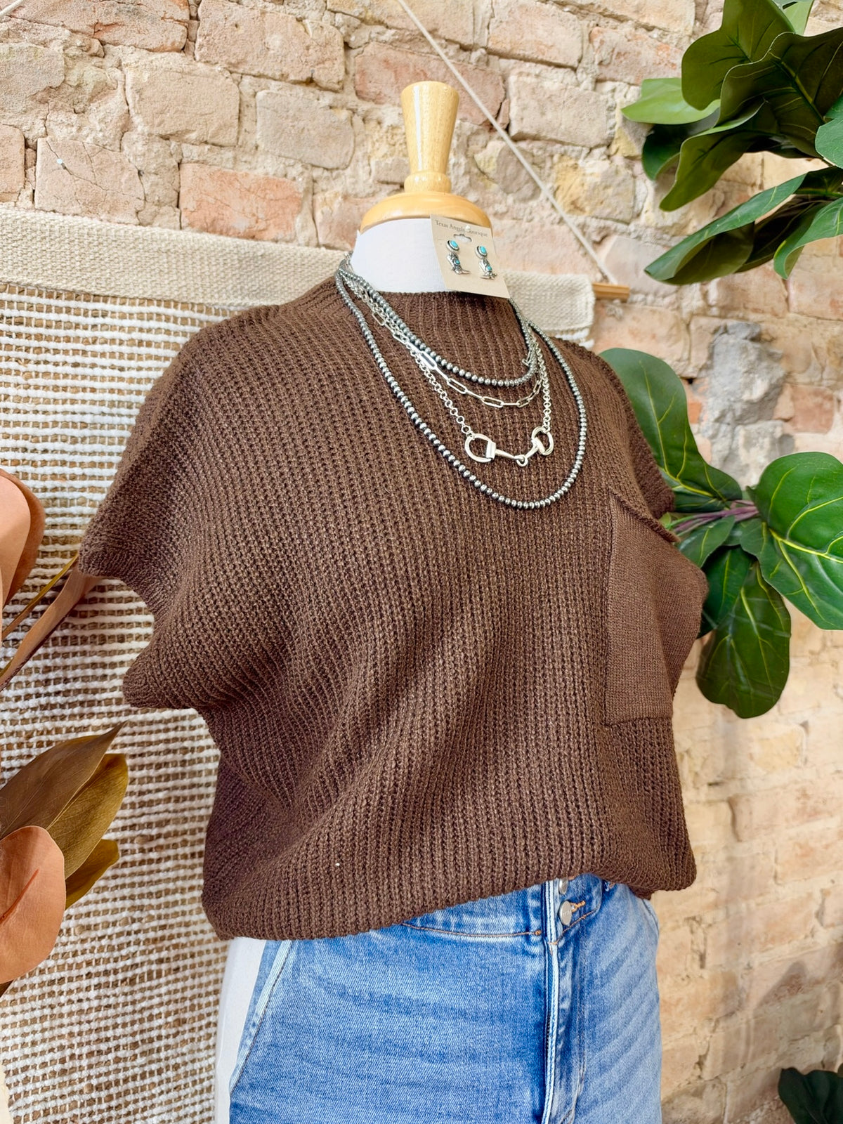 There’s Always Tomorrow Brown Knit Top