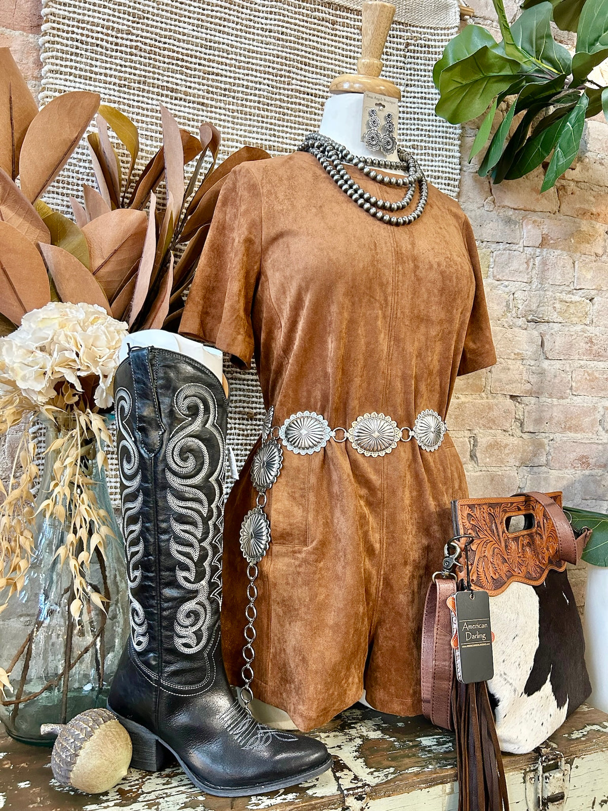 She Decided It Was Time Camel Suede Romper