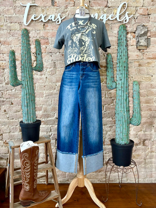 San Angelo Rodeo Finals 1987 Cropped Graphic Tee