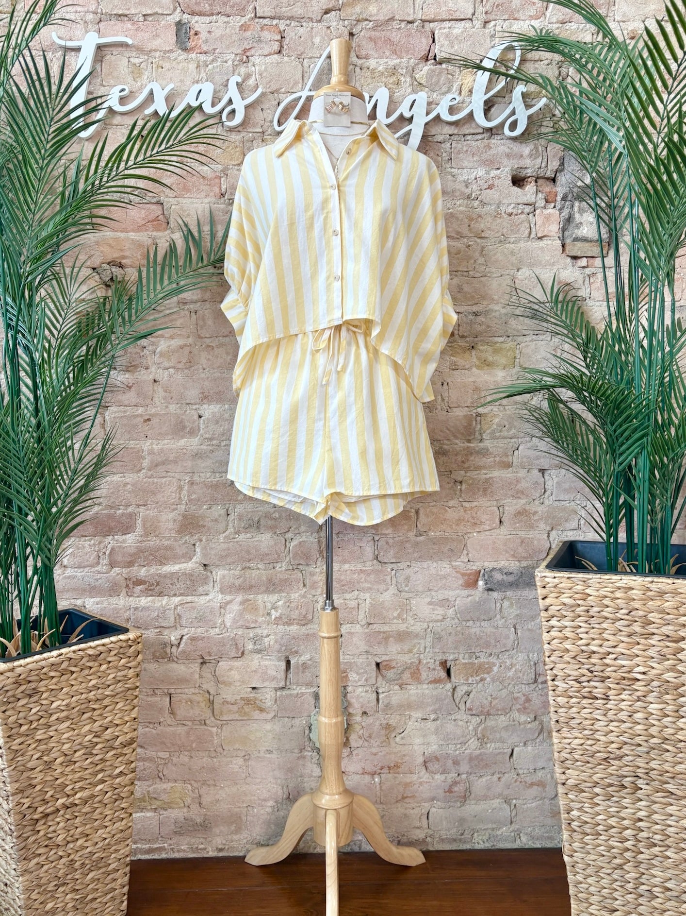 Walking On Sunshine Yellow Striped Shorts