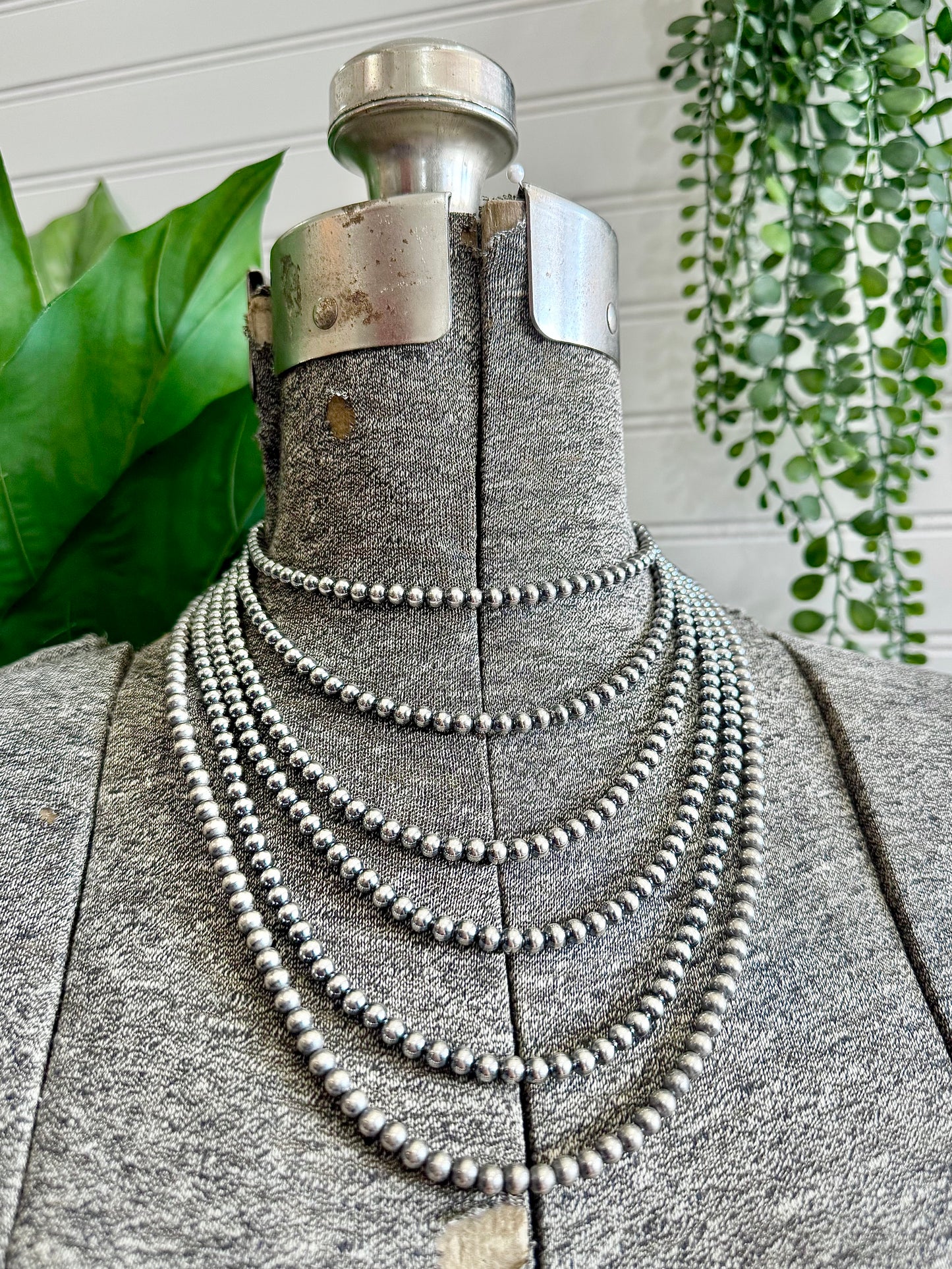 5MM Sterling Silver Navajo Pearl Necklaces