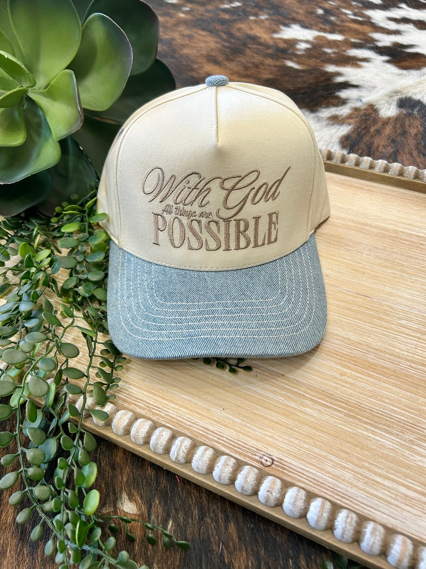 With God All Things Are Possible Embroidered Trucker Hat