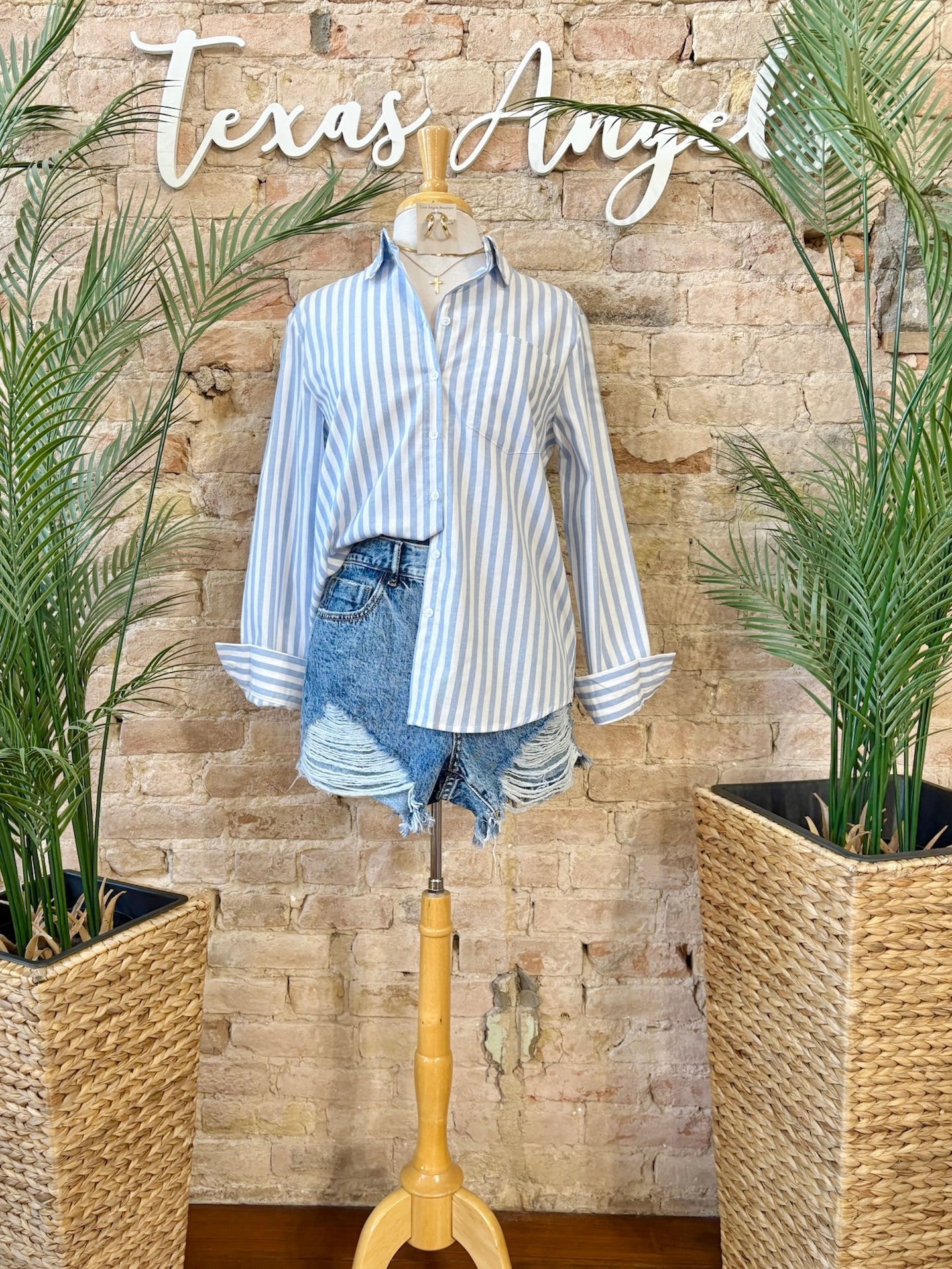 Soft Spoken Light Blue Striped Shirt