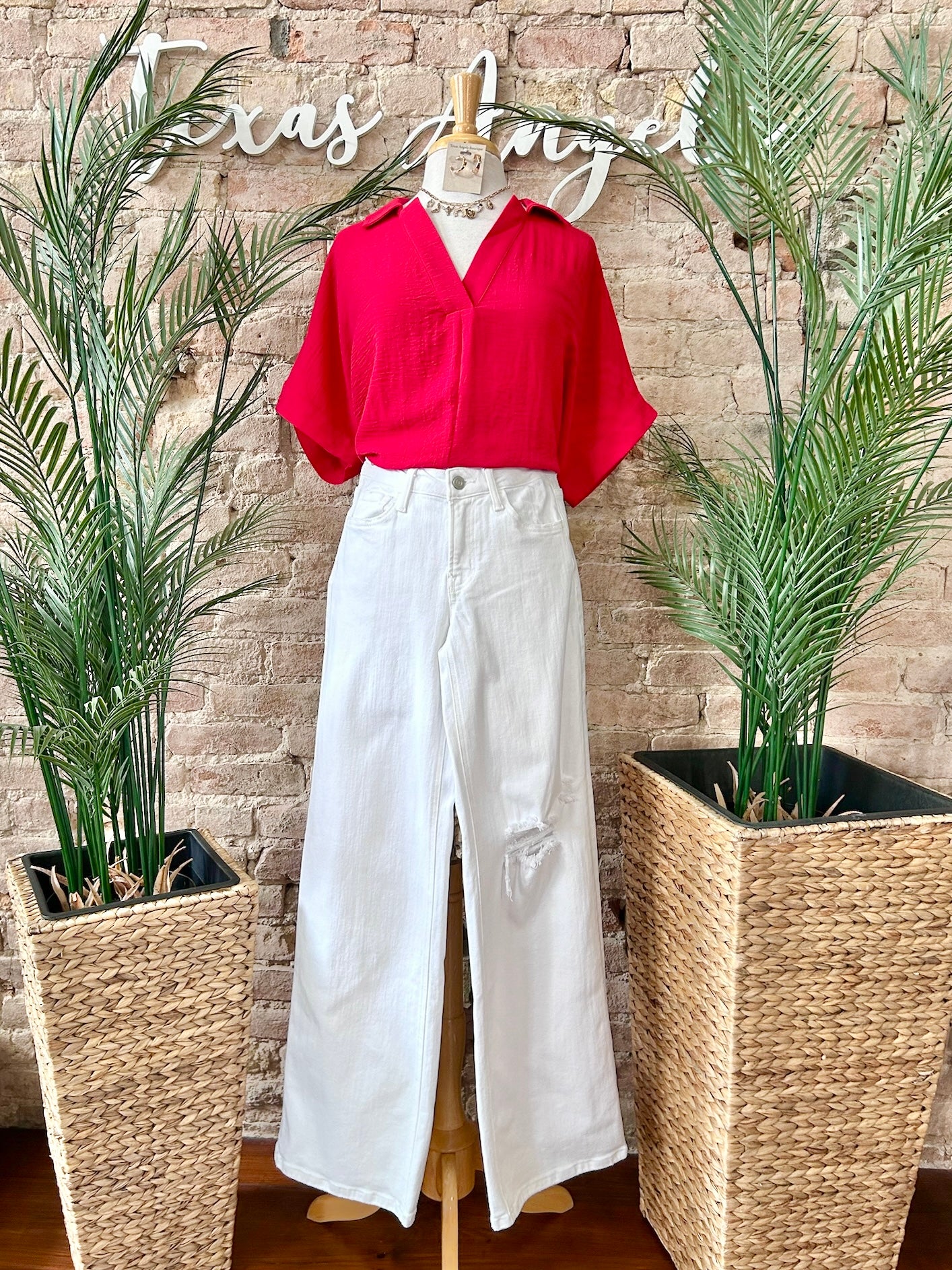 Really Did It This Time Red Blouse
