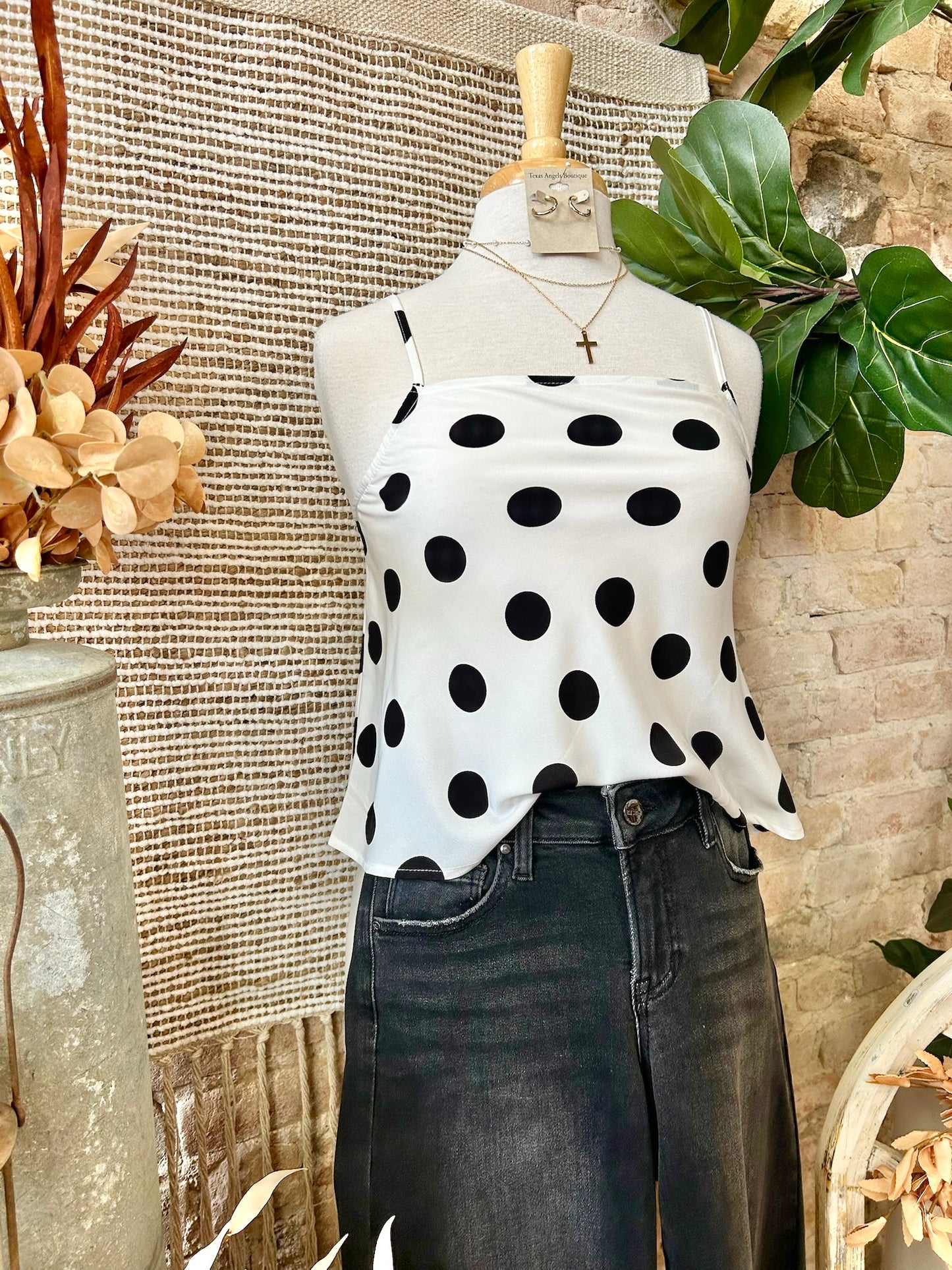 Say Please Polka Dot Tank Top