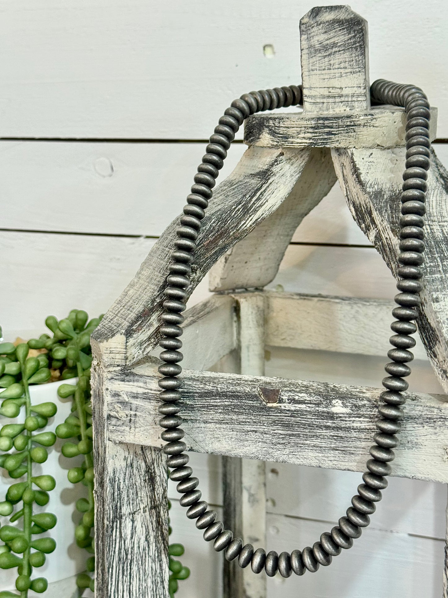 Silver Saucer Pearl Necklace