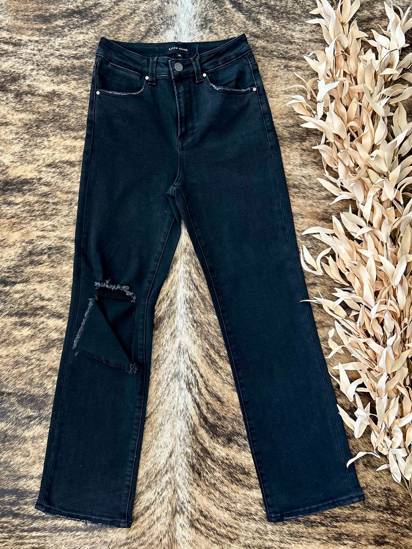Thought You Should Know Black Straight Leg Risen Jeans
