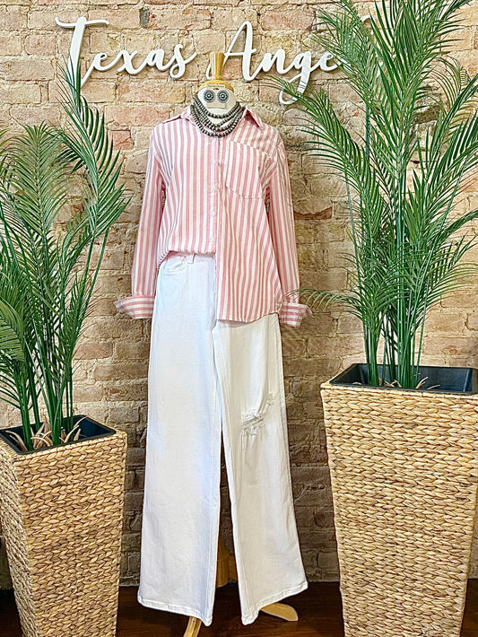 Soft Spoken Pink Striped Shirt